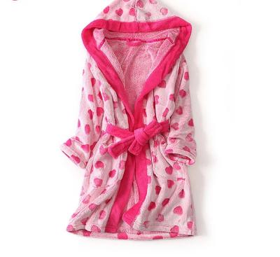 China Breathable High Quality Love Printing Custom Women Bathrobes With Hoodie Women Sleepwear for sale