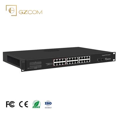 China POE 26 Ports 400W Gigabit PoE Switch 24*10/100/1000M PoE Ports + 2*10/100/1000Mbps SFP Ports For IP Camera CCTV for sale