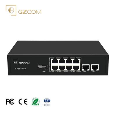 China VLAN 10 Ports 120W 100M PoE Switch 8*10/100M PoE +2*10/100Mbps RJ45 Uplink Ports For IP Camera CCTV for sale