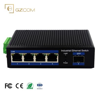 China POE 5 Ports Industrial Uplink Port Switch 4*10/100/1000BASE-TX+1*SFP Industrial PoE Ethernet Switch for sale