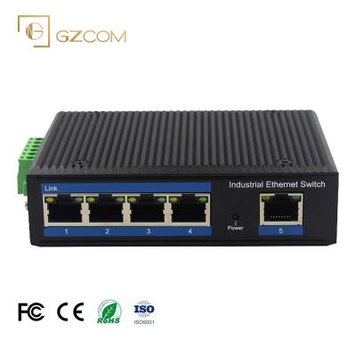 China POE 5 Ports Industrial Uplink Port Gigabit Switch 4*10/100/1000BASE-TX+1*RJ45 Industrial PoE Ethernet Switch for sale