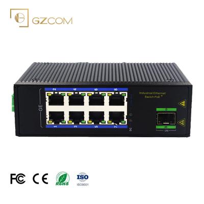 China POE 8 Ports Industrial Uplink Port Switch 8*10/100/1000BASE-TX+1*SFP Industrial PoE Ethernet Switch for sale