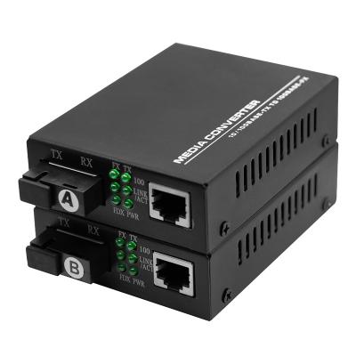 China FTTH 10/100M Single Fiber Optic Port+ Media Convert 1*10/100Mbps RJ45 Port+ SC Fiber Optic Media Converter for sale