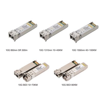 China FTTH 10G SFP+ WDM/BIDI/Simplex Duplex LC Connector SM MM DDM SFP 10g Optical Transceiver Module for sale