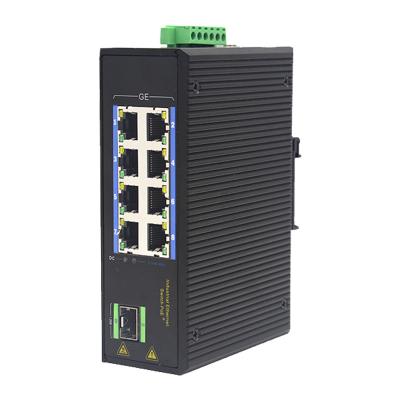 China Port Industrial POE Switch 8*10/100/1000mbps+1*SFP Uplink 8 PoE Switch With SFP for sale