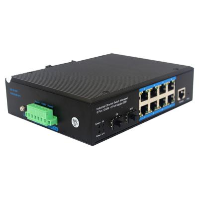 China LACP 8 Poe Port Industrial Controlled Switch 8*10/100/1000BASE-TX+2*SFP Poe Industrial Switch for sale