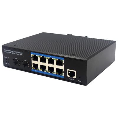 China LACP PoE Industrial Switch 8 Ports 8*10/100/1000BASE-TX+2*SFP PoE Industrial Switch for sale