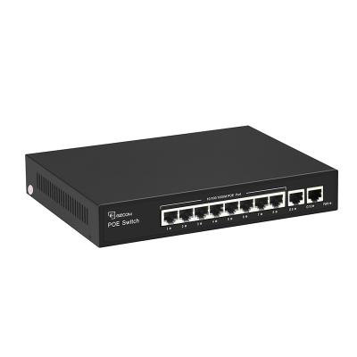 China 120W PoE Gigabit PoE Switch 8*10/100/1000M + 2*10/100/1000Mbps PoE Switch 8 Ports for sale