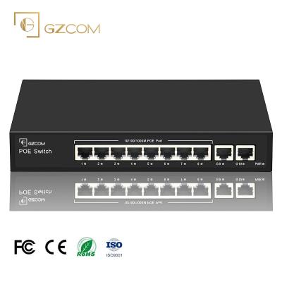 China 120W PoE Gigabit Reverse 8 Port PoE Switch 8*10/100/1000M + 2*10/100/1000Mbps PoE Switch for sale