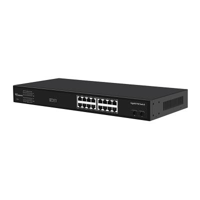 China Support VLAN 16 Ports 200W Gigabit Ethernet PoE Switch Port 16 For CCTV Network PoE Switch for sale