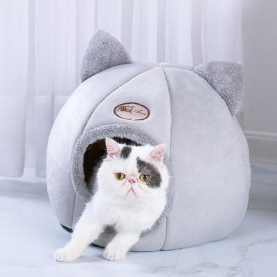 China Korallenroter Vlies-Haustier-Bett-Katzen-Schlafsack-Winter-warme kleine Katzen-Betten zu verkaufen