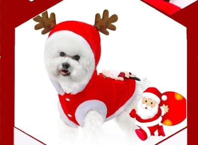 Cina L'animale domestico di Natale copre il materiale del residuo di stoffa del cappotto incappucciato del cane con i modelli geometrici in vendita