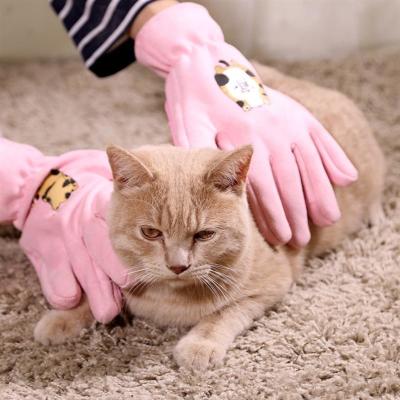 China De roze Professionele Huisdier het Verzorgen Schoonmakende Handschoen van het Handschoenenbad voor Kat/Hond Te koop