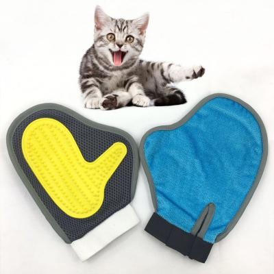 China De zachte Silicone het Verzorgen van het het Doelnetwerk van de Borstelhandschoen Dubbele Handschoen van het de Kattenhaar Te koop