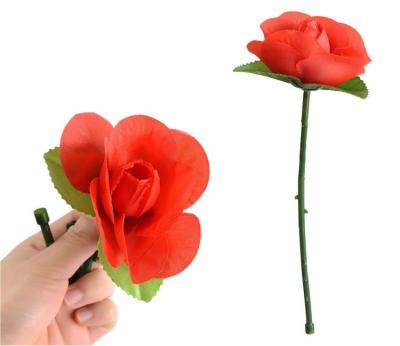 China Beginner Folding Rose Appearing Magic Tricks Flower Suddenly Disappear Stage Series Street Illusion Trick Props Toys for sale