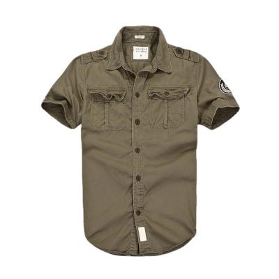 China Anti-pilling Clothing Manufacturers Cotton Button Up Short Sleeve Mens Camouflage Casual Printed Shirt for sale