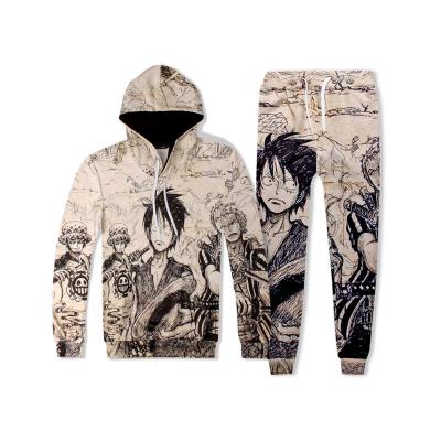 China High Quality Breathable 3D Sublimation Printed Custom Design Anime Hoodie Youth Tracksuits for sale