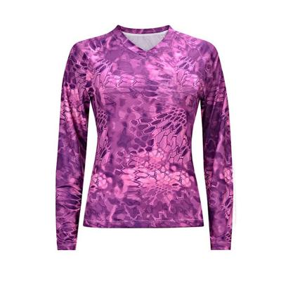 China Antibacterial UPF 50 UV Custom Sublimated Blank Camouflage Fishing Tank Tops Shirts Women for sale