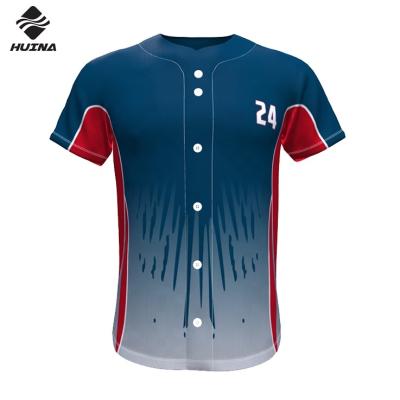 China Breathable Custom Sublimation Printing Softball Uniforms Embroidery Baseball Jersey Men for sale