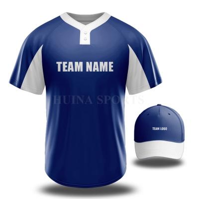 China Custom Sublimated Breathable Hot Sale Baseball Shirts Two Buttons Baseball Tank Tops Baseball Wear for sale