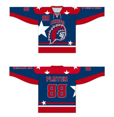 China Custom Professional Moisture Wicking Laced Collar Sublimated Hockey Youth Ice Hockey Uniform Tank Tops for sale