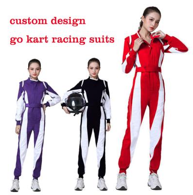 China Professional Anti-UV racing go kart uniforms adults wholesales embroidery logo go kart racing suit for women for sale