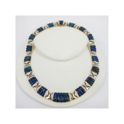 China Wholesale Azurite Factory 18k Yellow Gold Diamond Azurite Necklace Jewelry Necklace for sale