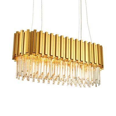 China Crystal Pendant Lamp Chandelier For Contemporary Luxury Modern Rectangular Living Room for sale