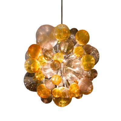 China Modern custom lighting glass ball chandelier glass ball ceiling lamp simple country/American/European hotel villa pavillion for sale