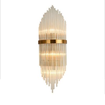 China Modern Bedroom Post Modern Decorative Glass Wall Lamps Gold Light for sale