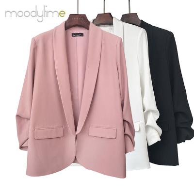 China High Quality 100% Polyester Anti-Wrinkle Long Outerwear Coat Women's Blazer Oversized for sale