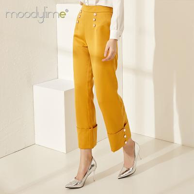 China moodylime pants women satin women high quality lady office pants women Anti-wrinkle wide leg pants women for sale