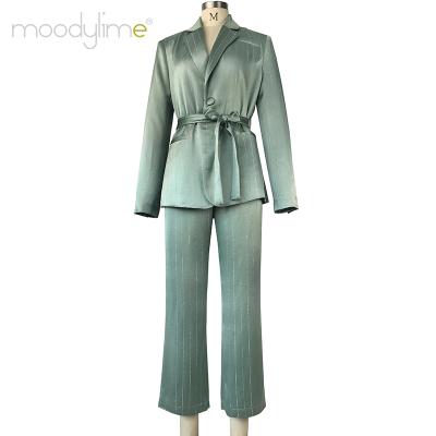 China Moodylime Breathable New Arrival Ladies Women High Quality Blazer Suits Long Sleeve Blazer Acetate Satin Fashion Blazer Suits for sale