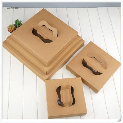 China Recyclable High Grade Thick Chinese Kraft Paper Food Packing Box With Handle For Pulling Out for sale