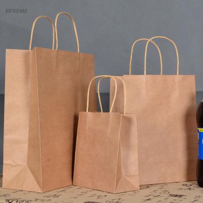 China Various Recyclable Wholesale Color Printed Carrier Kraft Paper Bags For Food for sale