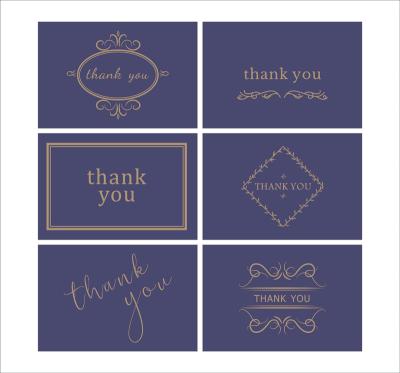 China Gift& Decoration Gold Foil Custom Thank You Cards With Envelopes Paper Printing , Navy Blue Note Thank You Cards 100 for sale