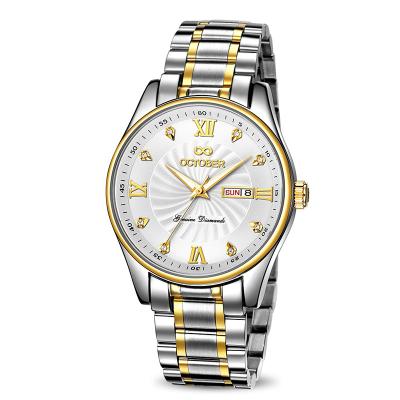 China Full Back Fashion Stainless Calendar Water Resistant Men's Private Label OEM Quartz Watches For Man for sale