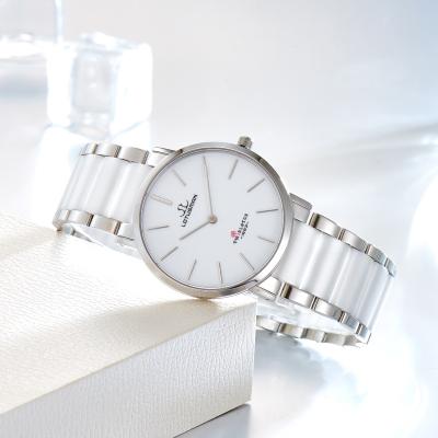 China China Manufacture Original Water Resistant Branded Logo Silver White Ceramic Waterproof Custom Watch For Women for sale