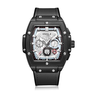 China Day/Date Shenzhen Factory Customized Rectangular Logo Bezel Insert Self Winding Chronograph Mechanical Men's Watch for sale