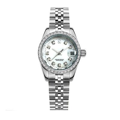 China Water Resistant All Stainless Steel Silver Lady Watches Hand Watch Women Wrist Watch for sale