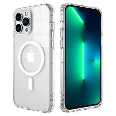 China New tender shockproof for iphone 13 phone 13 case tpu magnetic phone case transparent wireless charging magnetic protection for sale