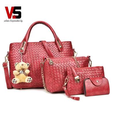 China Other New Woven Bear of Grace 2022 Four Pieces Ladies Handbag Women Ladies Handbag Bags Set Famous Brands Cross - Body Tote Hand Bags for sale