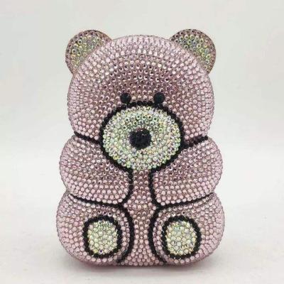 China Luxury Grace High Quality Women Bling Crystal Bear Clutch Bag Crystal Clutch Bags Purse For Woman Ladies Party Rhinestone Bear Clutch Evening Bags for sale