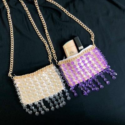 China Grace New Designer Wholesale Women Pearl Shoulder Body Clutch Pearl Cross Messenger Bag Charming Ladies Acrylic Handbag for sale