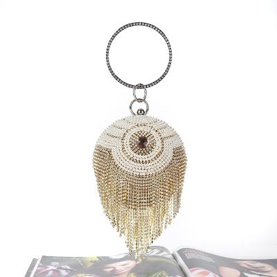 China Diamond Grace Fashion Women Purse Rhinestone Bags Crystal Ball Shape Box Clutch Purse Evening Clutch Bag with Crystal Tassels for sale