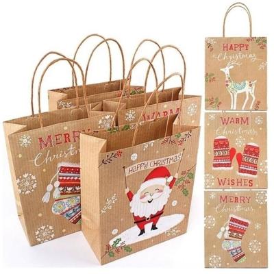 China New Design Wholesale Hot Selling BIODEGRADABLE Christmas Kraft Paper Gift Packaging Bag for sale