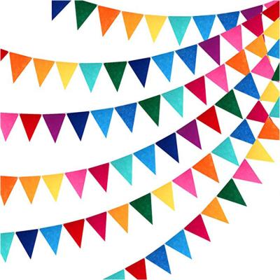 China AZO Free/Durable& Multicolor Reusable/Heavy Duty/Eco Friendly Pennant Flag Felt Flag Bunting Banner Garland Decoration Blank Felt Banner for sale