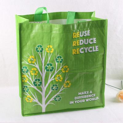 China Factory Supply Eco Friendly Handled Shopping Bag Custom Printed Grocery Bags, Laminated PP Woven Bag for sale