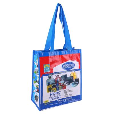 China Promotional PP Woven Bag Handled With Lamination Custom Printed Shopping Bag Grocery Bags for sale