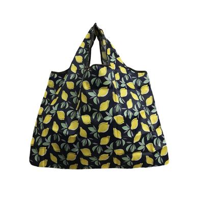 China Eco Friendly Polyester Handled Reusable Foldable Shopping Bag With Pocket for sale